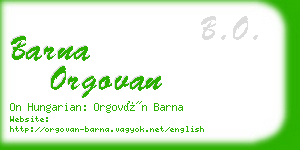 barna orgovan business card